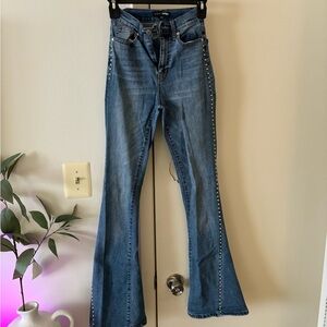Rhinestone detail bootcut jeans